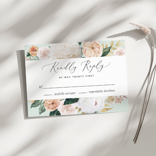 Boho Blooms Modern Floral Wedding RSVP Card (Creator Uploaded)