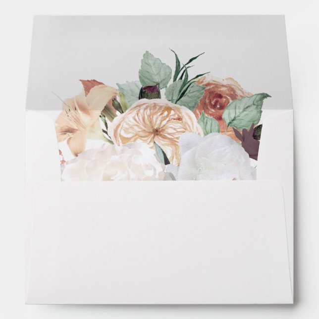 Boho Blooms Pre-Printed Return Address Envelope (Back (Bottom))
