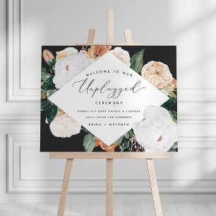 Boho Blooms Unplugged Wedding Ceremony Sign