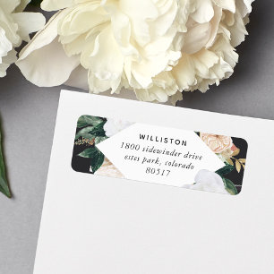Boho Blooms Watercolor Floral Return Address Label