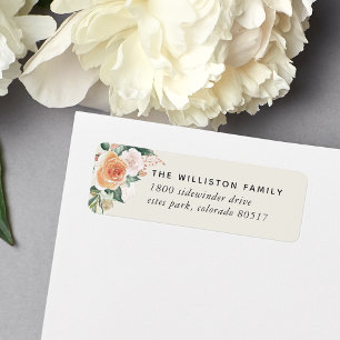 Boho Blooms Watercolor Floral Return Address Label