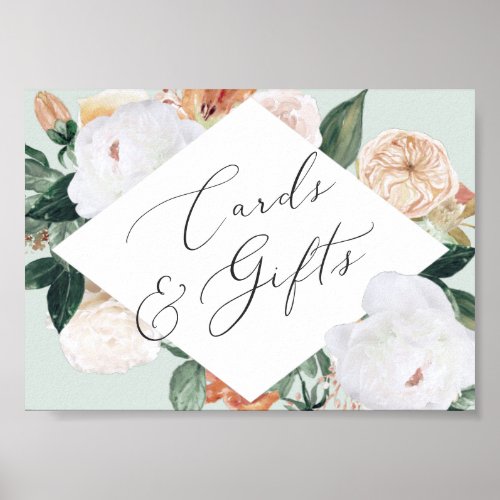 Boho Blooms Wedding Cards  Gifts Sign