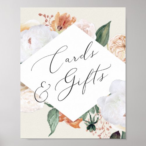 Boho Blooms Wedding Cards  Gifts Sign