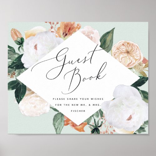 Boho Blooms Wedding Guestbook Sign