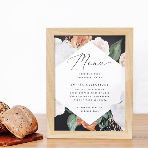 Boho Blooms Wedding Menu Sign