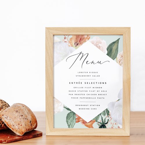 Boho Blooms Wedding Menu Sign