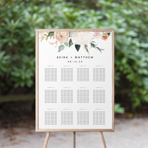 Boho Blooms Wedding or Event Seating Chart