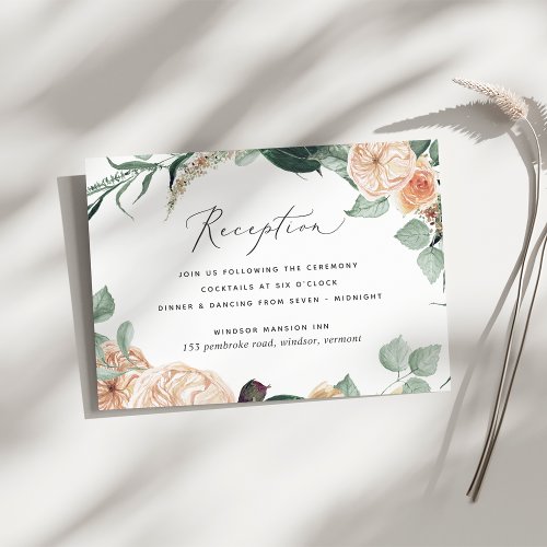 Boho Blooms Wedding Reception Enclosure Card
