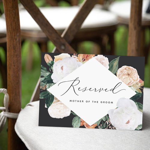 Boho Blooms Wedding Reserved Seating Card