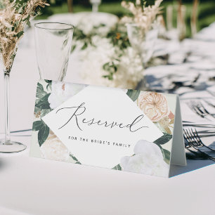 Boho Blooms Wedding Reserved Seating Table Tent