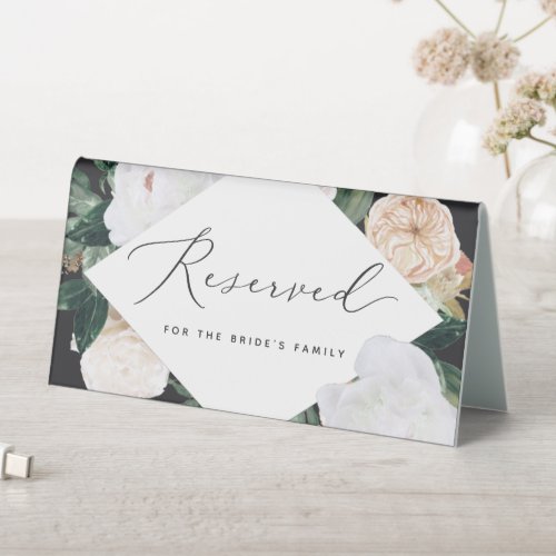 Boho Blooms Wedding Reserved Seating Table Tent Sign