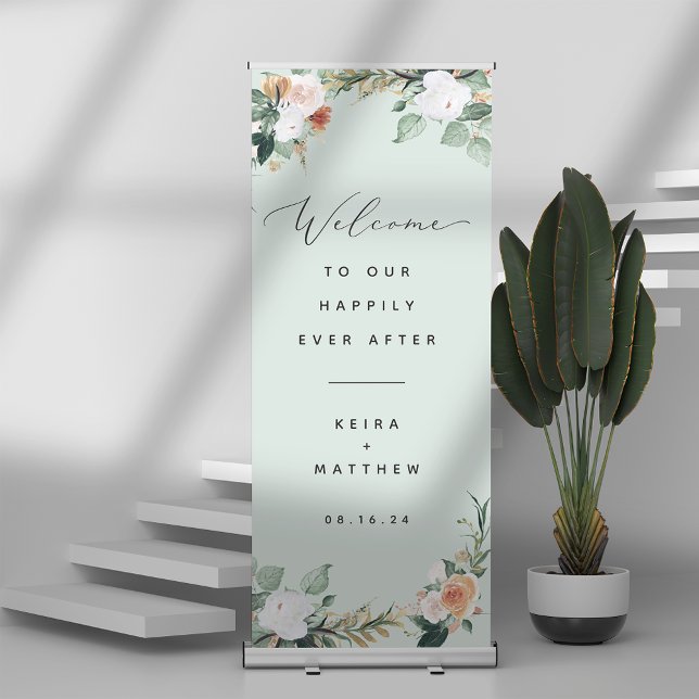 Boho Blooms Wedding Welcome Retractable Banner (Creator Uploaded)