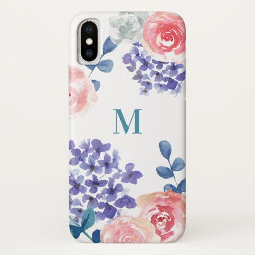 Boho Blossom Chic Monogrammed Floral Phone Case