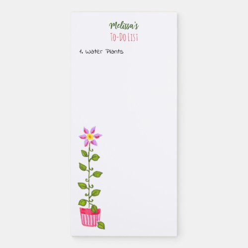 Boho Blossoms Floral Gardeners To_Do List Magnetic Notepad