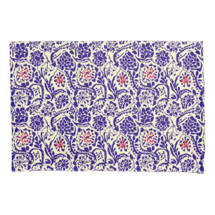 Boho Blue Abstract Floral Pillow Case
