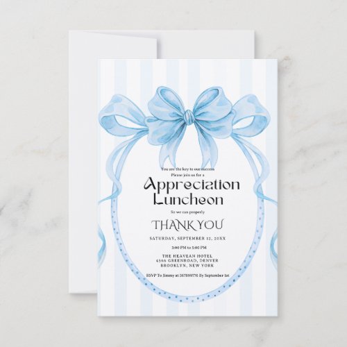 Boho blue  Bow appreciation party grateful party 