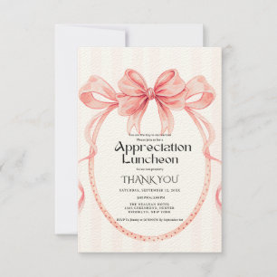 Boho blue Bow appreciation party grateful party Invitation