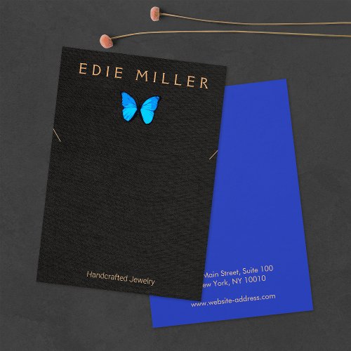 Boho Blue Butterfly Necklace Bracelet Display Card
