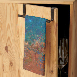 Boho Blue Copper Rustic Kitchen Towel