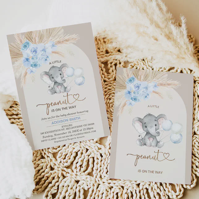 Sweet Little Peanut Baby Shower Invitation Set - Includes Cards, Tickets & Envelopes