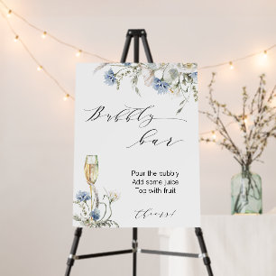Boho Blue Floral Bubbly Bar Foam Boards