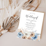 Boho Blue Floral Budget Wedding Invitation<br><div class="desc">Boho Blue Floral Budget Wedding Invitation</div>