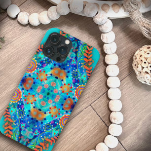 Boho Blue Floral Fun Trendy Cute Inspirivity  iPhone 13 Pro Max Case