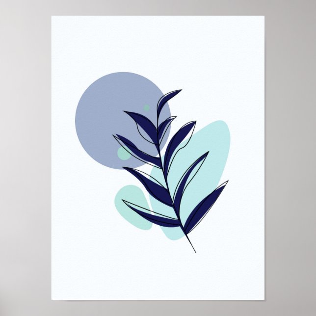 Boho blue flower  poster (Front)