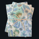 Boho Blue Green Whimsical Floral Botanical  Wrapping Paper Sheets<br><div class="desc">Boho Whimsical Blue Green Floral Botanical Wrapping paper sheets. Great for birthday's,  Bridal showers,  wedding gifts,  and any gift for her.</div>