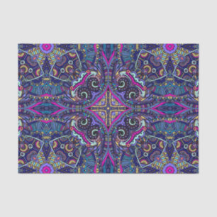 Boho blue kaleidoscope native american trend tissue paper