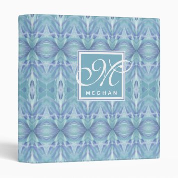 Boho Blue Kaleidoscope Patterned - Monogram