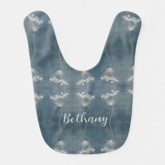 Boho Blue Personalized Baby Bib
