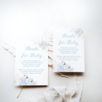 Boho Blue Pumpkin Fall Baby Shower Book Enclosure Card