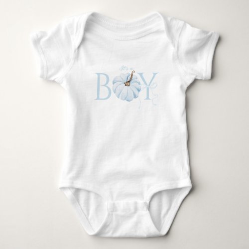 Boho Blue Pumpkin Its a Boy Fall Baby Shower Baby Bodysuit