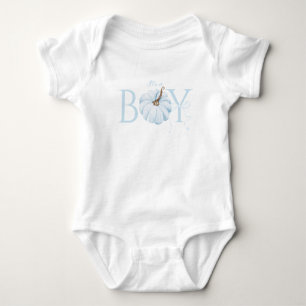 Boho Blue Pumpkin It's a Boy Fall Baby Shower Bodysuit