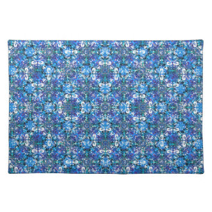 Boho Blue, Purple, and White Circle Pattern Cloth Placemat
