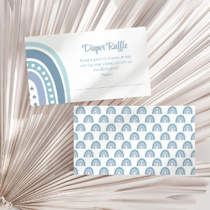 Boho Blue Rainbow Diaper Raffle Enclosure Card