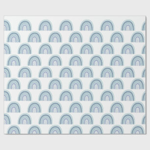 Boho Blue Rainbow Pattern Wrapping Paper