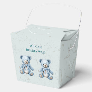 Boho Blue Teddy Bears Favor Boxes