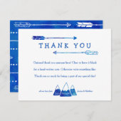 Boho Blue Thank You Card for Adventure Baby Shower (Front/Back)