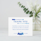 Boho Blue Thank You Card for Adventure Baby Shower (Standing Front)