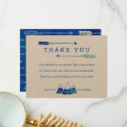 Boho Blue Thank You Card for Adventure Baby Shower