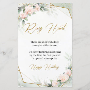 Boho Blush and gold greenery Ring Hunt Game
