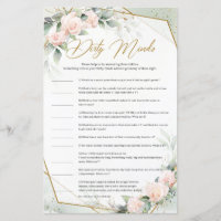 Boho blush and greenery gold Dirty Minds game