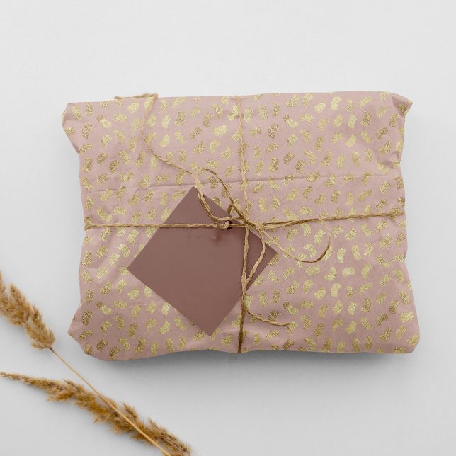 Boho Blush Beige Golden Paint Strokes #D6AEA3 Tissue Paper (Creator Uploaded)