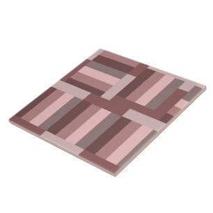 Boho Blush Brown Pink Geometrical Ceramic Tile