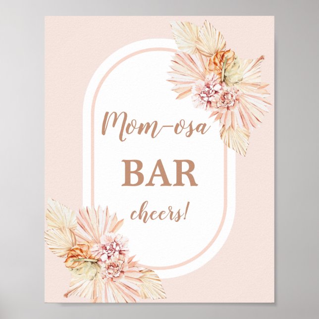 Boho Blush Desert Momosa Bar sign (Front)