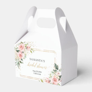 Boho Blush floral eucalyptus gold Bridal Shower Favor Boxes