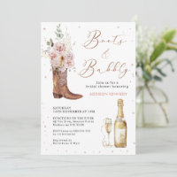 Boho Blush Floral Glass Boot Bubbly Bridal Shower