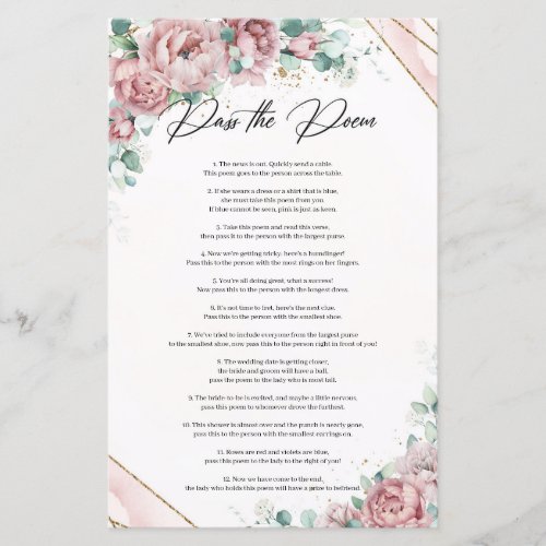 Boho Blush floral peonies eucalyptus Pass The Poem